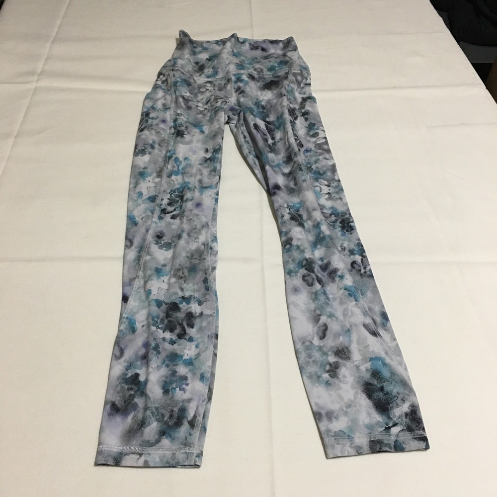 Lululemon Align High-Rise Crop Leggings With Pockets Women Size 2 Kaleidofloral